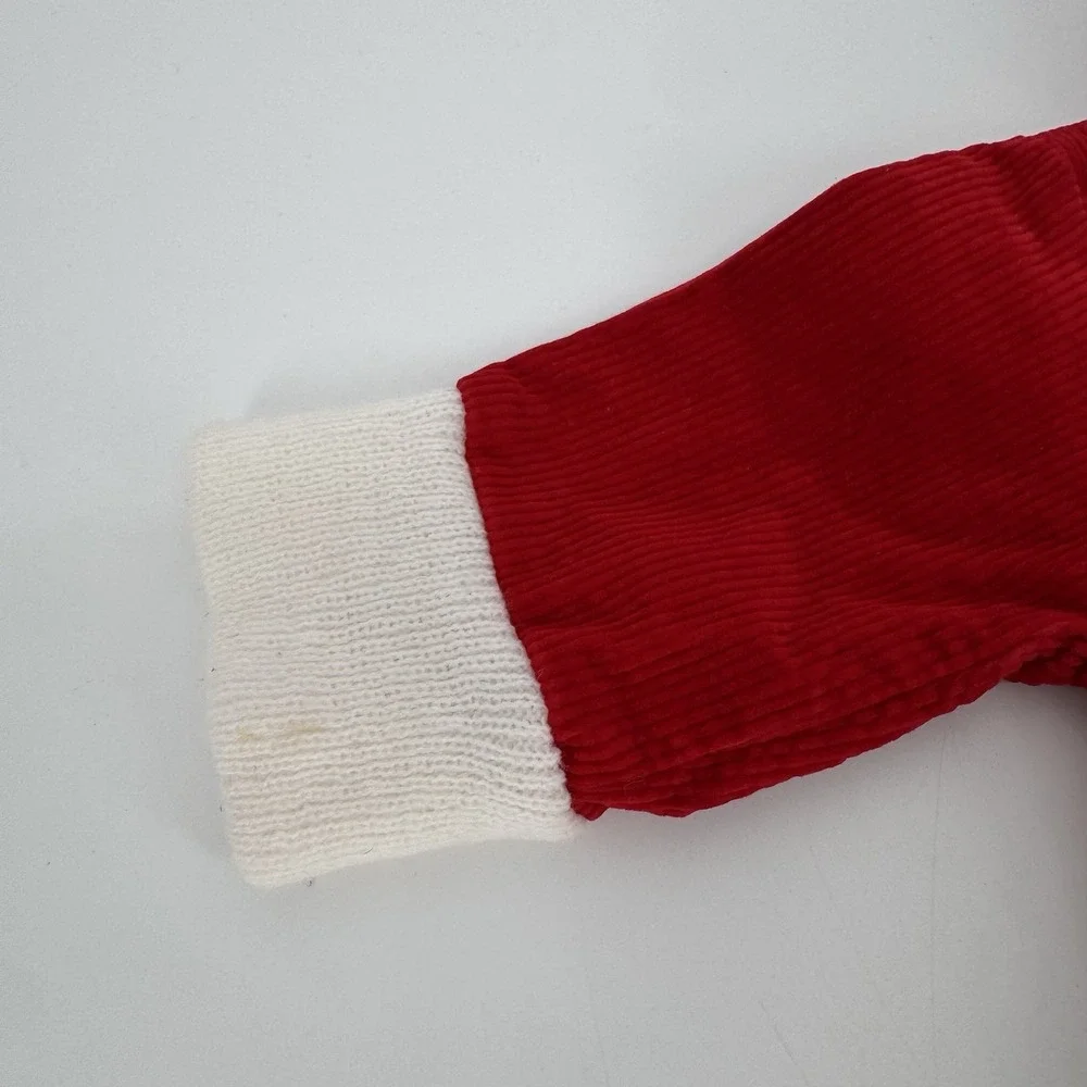 70s Vintage Sears Baby Christmas Romper 15-20lbs Size Small Red Corduroy‎